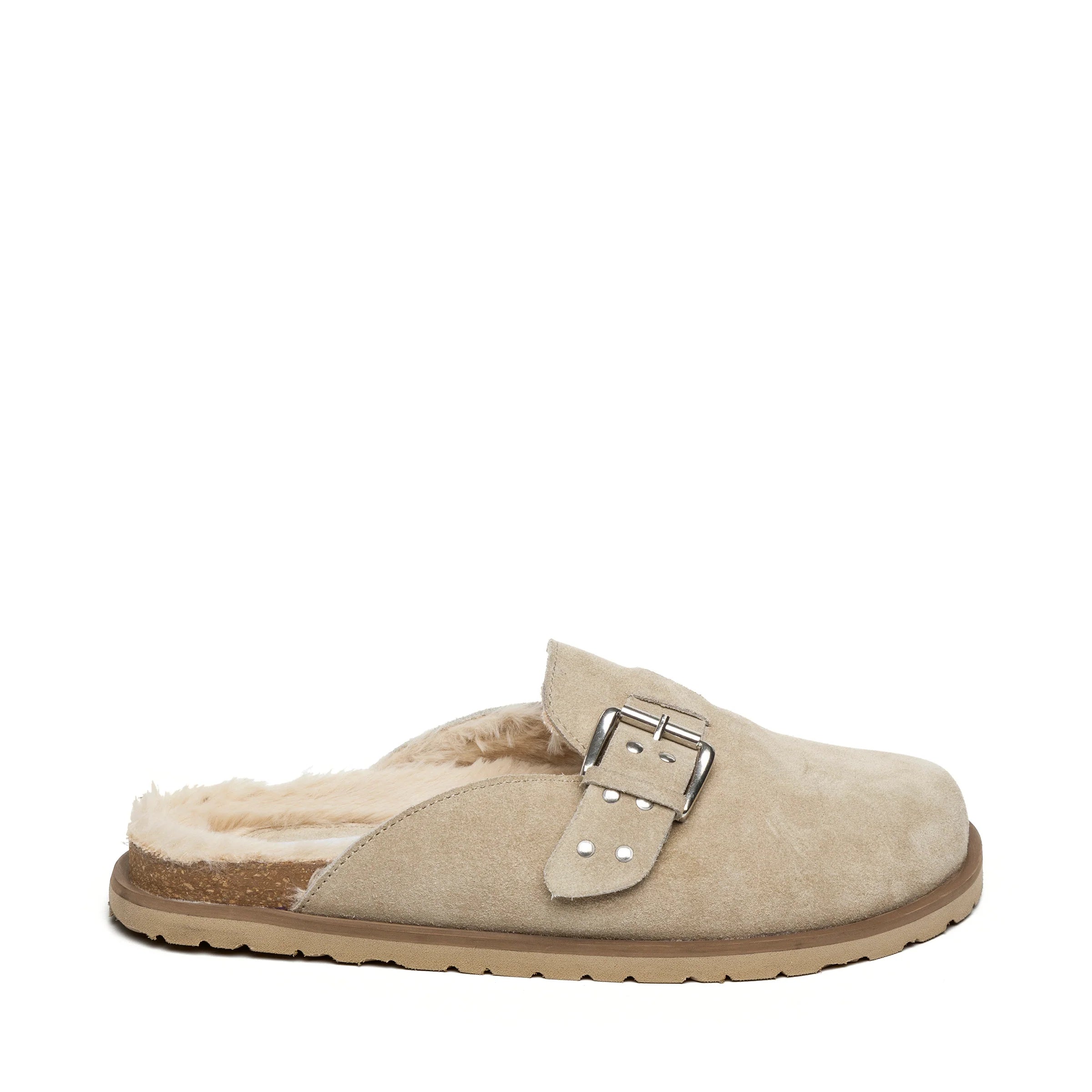 EVERGREEN MULES SAND SUEDE