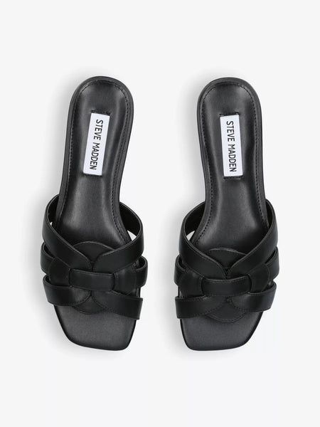 Vcay Sandal Black Leather - Steve Madden Polska