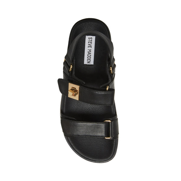 Mona Sandal Black Leather - Steve Madden Polska