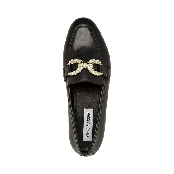 Cathleena Loafer Black Leather - Steve Madden Polska