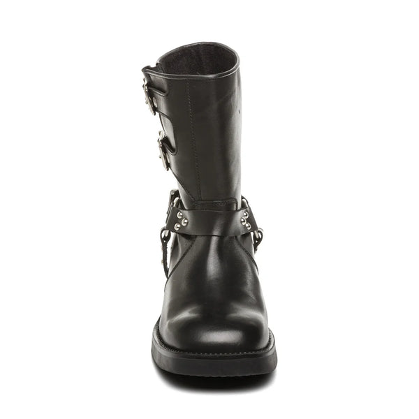 BECASE BOOT BLACK LEATHER - Steve Madden Polska