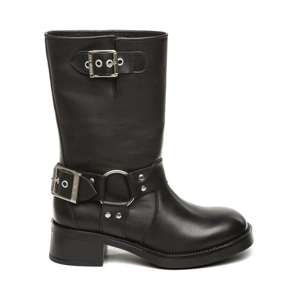 BLESSING BOOT BLACK LEATHER - Steve Madden Polska