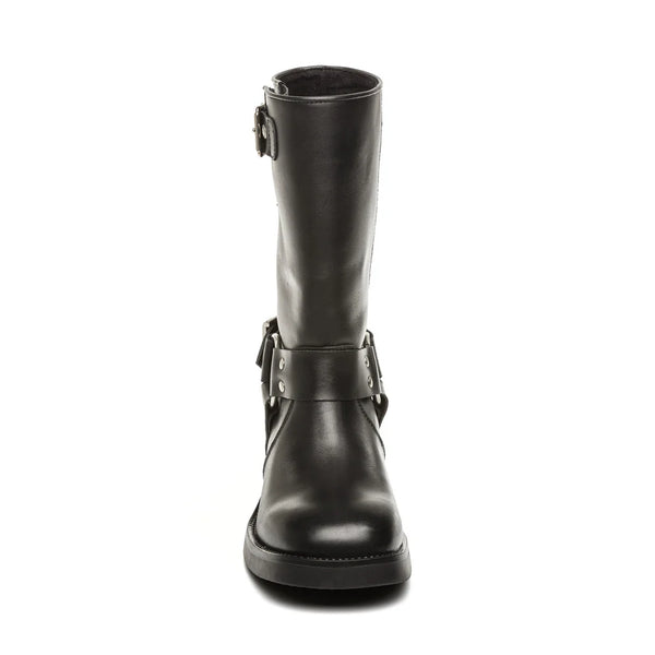 BLESSING BOOT BLACK LEATHER - Steve Madden Polska