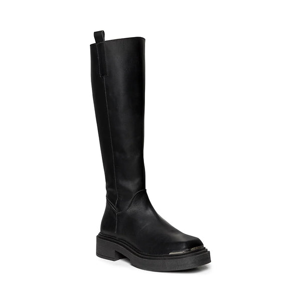 CONSTANCE BOOTS BLACK LEATHER - Steve Madden Polska