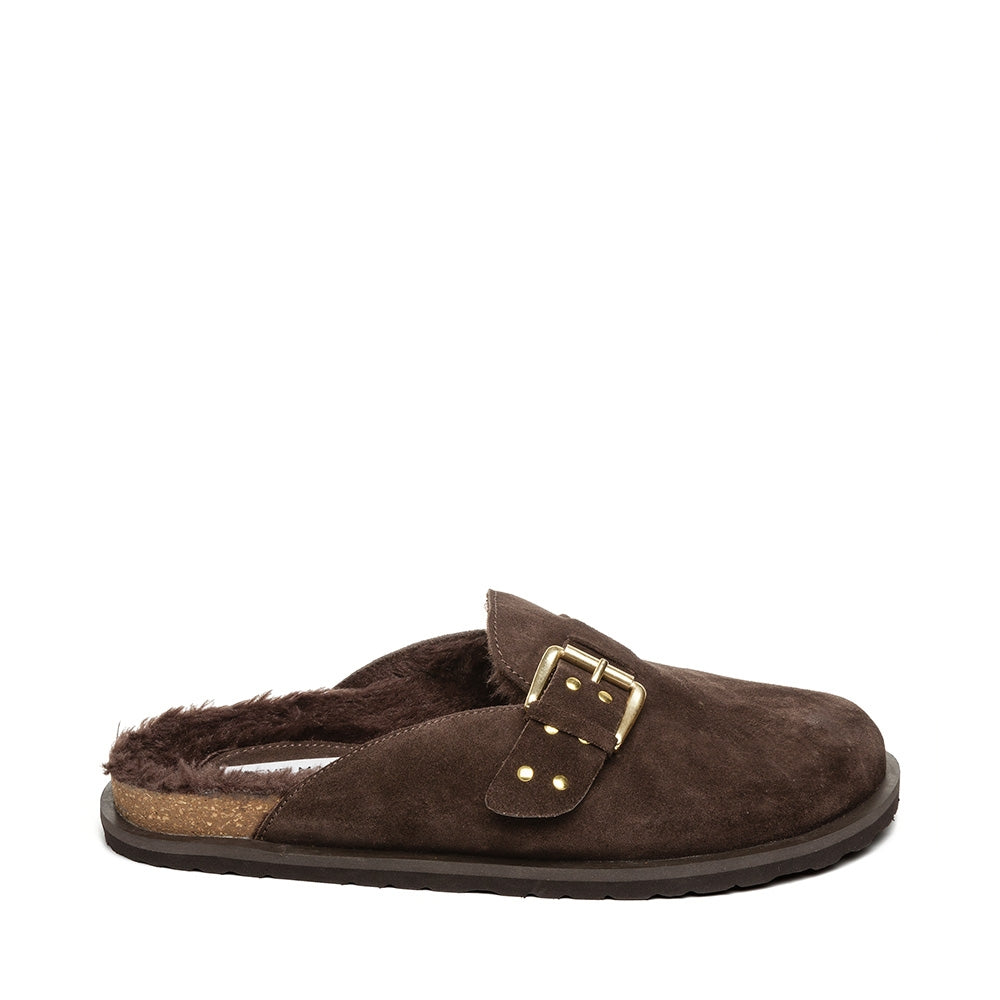 EVERGREEN MULES BROWN SUEDE