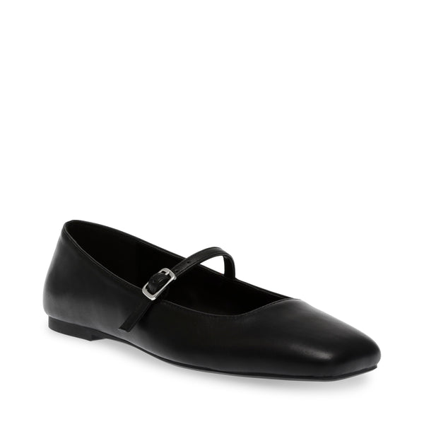 Ezri Ballerinas Black Leather - Steve Madden Polska