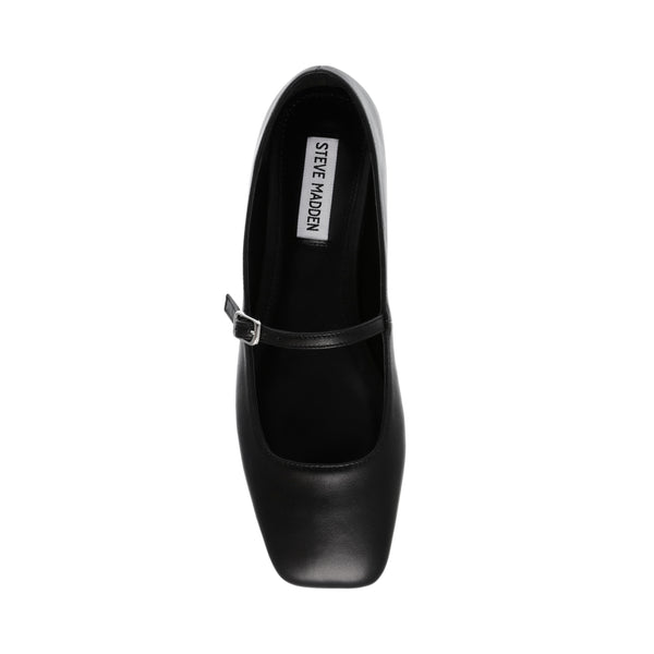 Ezri Ballerinas Black Leather - Steve Madden Polska