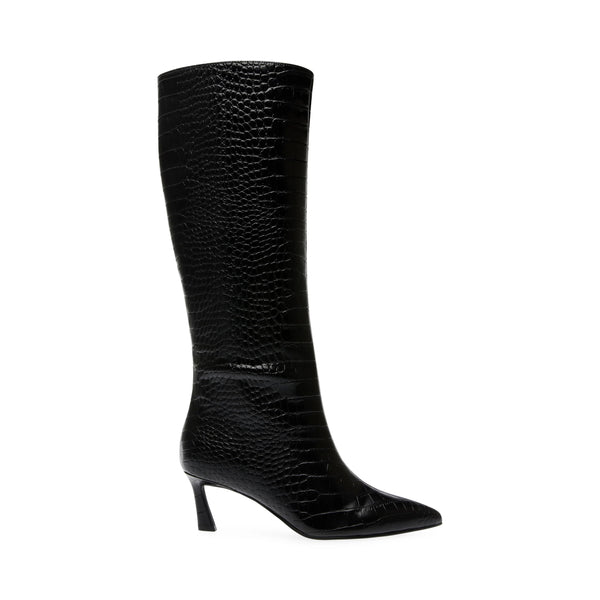 LAVAN BOOTS BLACK CROCO - Steve Madden Polska