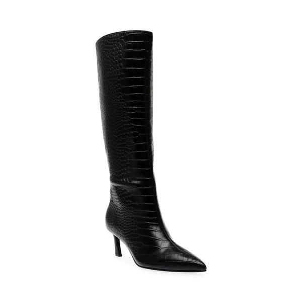 LAVAN BOOTS BLACK CROCO - Steve Madden Polska