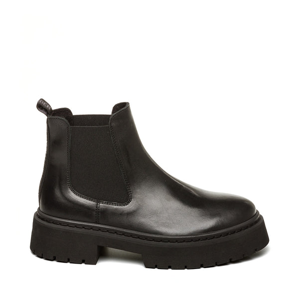 GLENNIS CHELSEA BOOTS BLACK LEATHER - Steve Madden Polska