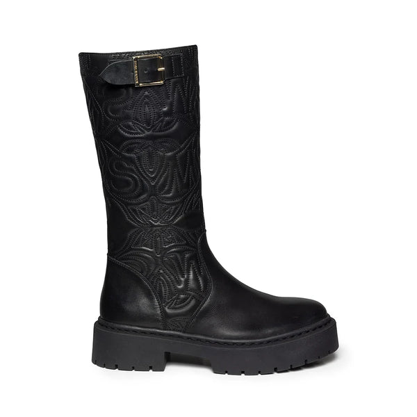 GELINA BOOTS BLACK LEATHER - Steve Madden Polska