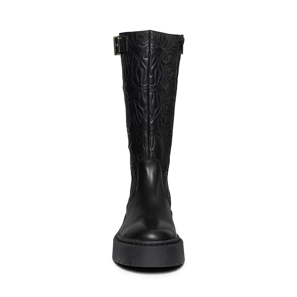 GELINA BOOTS BLACK LEATHER - Steve Madden Polska