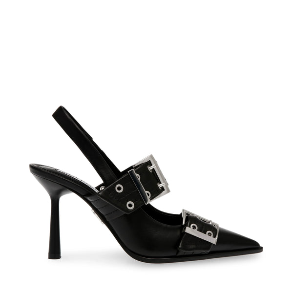 RIESLING SLINGBACKS BLACK LEATHER - Steve Madden Polska