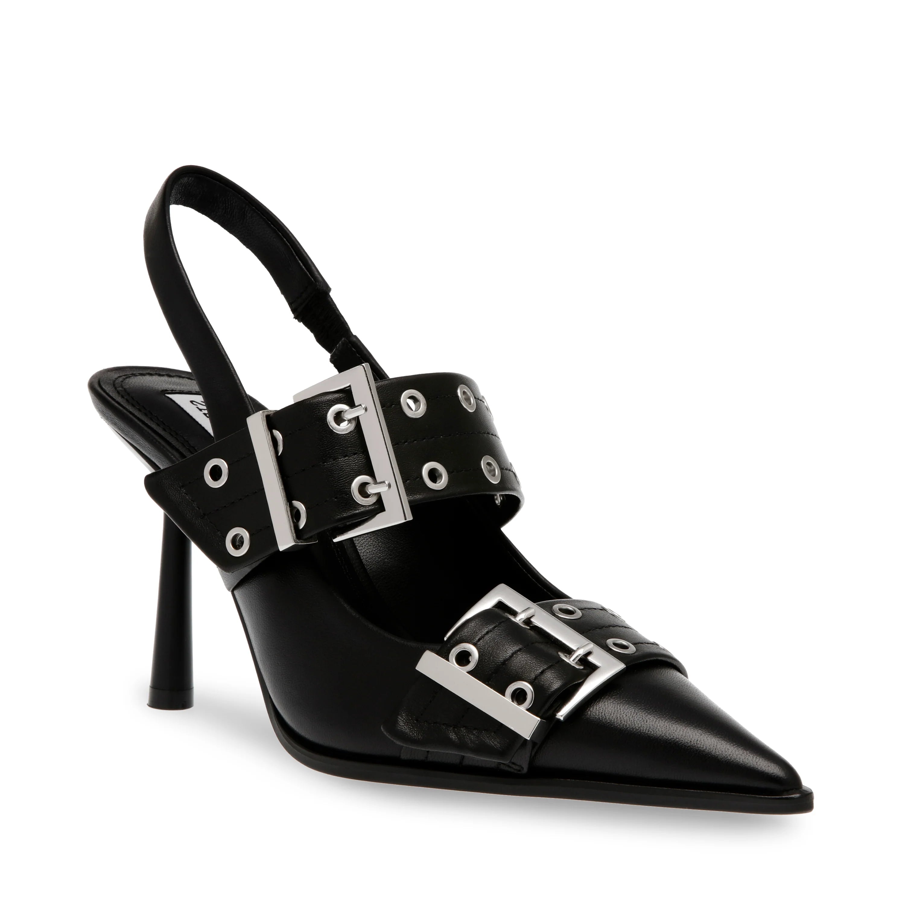 Riesling Slingbacks Black Leather- Hover Image