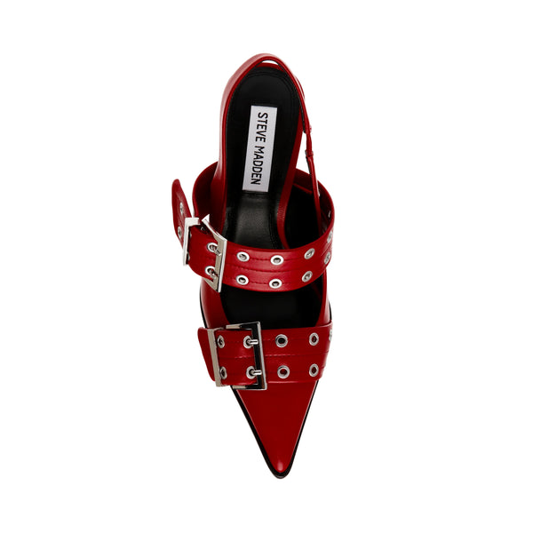 RIESLING SLINGBACKS RED LEATHER - Steve Madden Polska