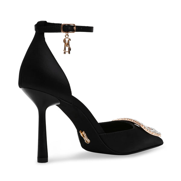 Accession Heeled Sandals Black Satin - Steve Madden Polska