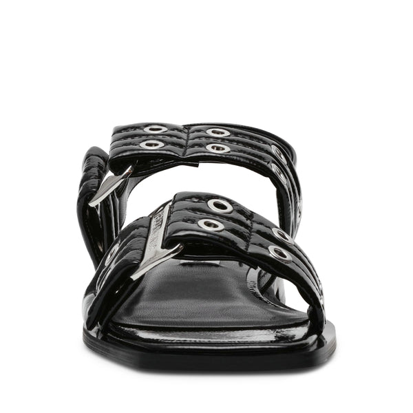 SARIA FLAT SANDALS BLACK PATENT - Steve Madden Polska