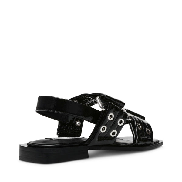 SARIA FLAT SANDALS BLACK PATENT - Steve Madden Polska