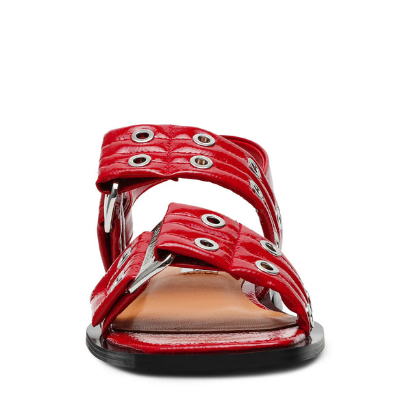 SARIA FLAT SANDALS RED PATENT - Steve Madden Polska