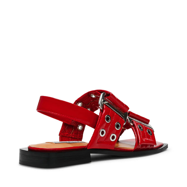 SARIA FLAT SANDALS RED PATENT - Steve Madden Polska