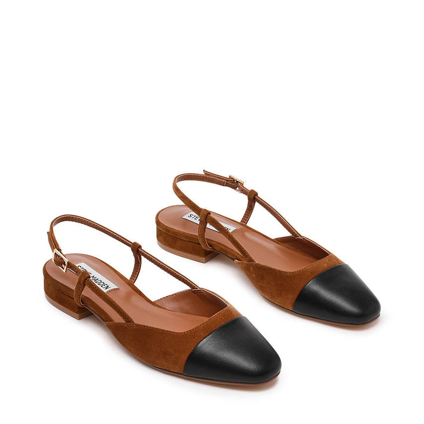 Belinda Flat Shoe DK CHESTNUT BLK