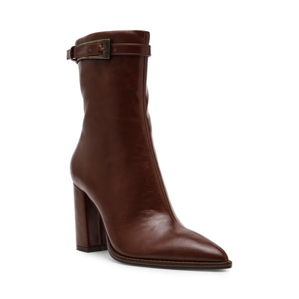 BRENTLEY HEELED ANKLE BOOTS COGNAC - Steve Madden Polska